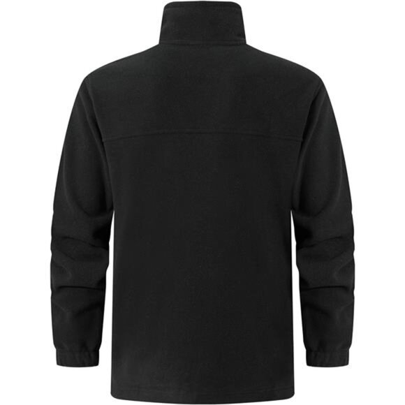 Soft Polar Fleece Jacket with Pockets Lightweight Outdoor Full Zip Coat Black. - Picture 2 of 7